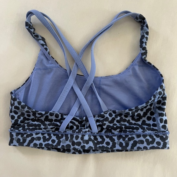 LULULEMON SPORTS BRA PURPLE AND BLACK DOTS SIZE 6 - Picture 2 of 3